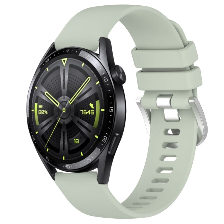 Liquid Glossy Silver Buckle Silicone Watch Band, For Huawei Watch GT3 SE 22mm, For Huawei Watch GT3 Pro 46mm 22mm, For Huawei Watch GT3 Pro 43mm 20mm, For Huawei Watch GT3 46mm 22mm