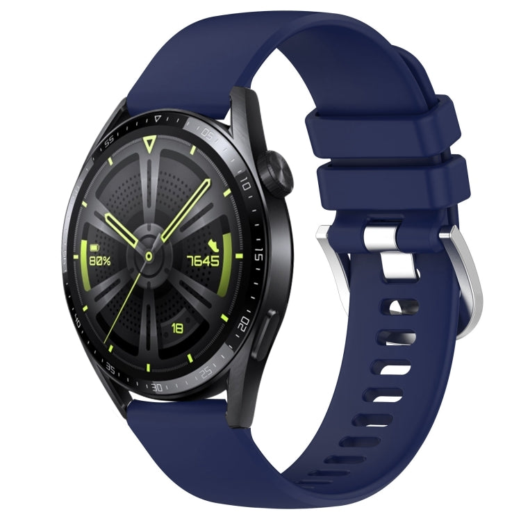 Liquid Glossy Silver Buckle Silicone Watch Band, For Huawei Watch GT3 SE 22mm, For Huawei Watch GT3 Pro 46mm 22mm, For Huawei Watch GT3 Pro 43mm 20mm, For Huawei Watch GT3 46mm 22mm