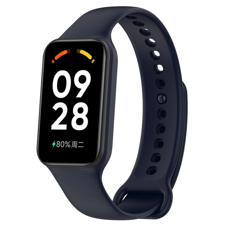 For Xiaomi Mi Band 8 Active Solid Color Integrated Silicone Watch Band, Black, Purple, Teal Green, Dark Blue, Red, Orange, White, Green, Light Blue, Army Green, Pink, Stralight Color