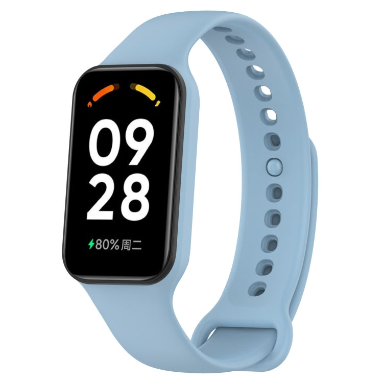 For Xiaomi Mi Band 8 Active Solid Color Integrated Silicone Watch Band, Black, Purple, Teal Green, Dark Blue, Red, Orange, White, Green, Light Blue, Army Green, Pink, Stralight Color