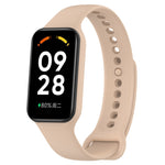 For Xiaomi Mi Band 8 Active Solid Color Integrated Silicone Watch Band, Black, Purple, Teal Green, Dark Blue, Red, Orange, White, Green, Light Blue, Army Green, Pink, Stralight Color