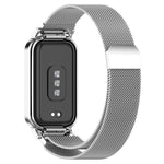 For Xiaomi Mi Band 8 Active Milan Magnetic Metal Steel Mesh Watch Band + Watch Frame, Silver, Black, Gold, Rose Gold, Dark Blue