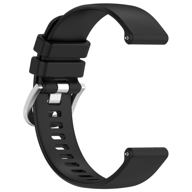 Liquid Glossy Silver Buckle Silicone Watch Band, For Garmin Active5, For Garmin VivoMove Trend, For Garmin Venu SQ2, For Garmin Venu / Venu SQ