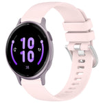 Liquid Glossy Silver Buckle Silicone Watch Band, For Garmin Active5, For Garmin VivoMove Trend, For Garmin Venu SQ2, For Garmin Venu / Venu SQ