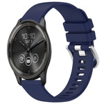 Liquid Glossy Silver Buckle Silicone Watch Band, For Garmin Active5, For Garmin VivoMove Trend, For Garmin Venu SQ2, For Garmin Venu / Venu SQ