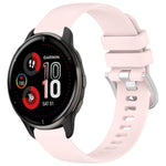 Liquid Glossy Silver Buckle Silicone Watch Band, For Garmin Vivomove Sport, For Garmin Venu 2 Plus, For Garmin Vivoactive3 / 3 Music, For Garmin Forerunner 158 / 55