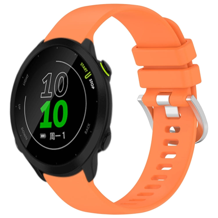 Liquid Glossy Silver Buckle Silicone Watch Band, For Garmin Vivomove Sport, For Garmin Venu 2 Plus, For Garmin Vivoactive3 / 3 Music, For Garmin Forerunner 158 / 55