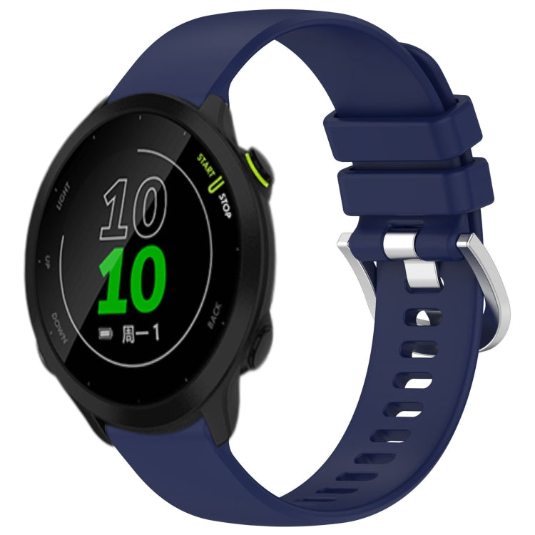 Liquid Glossy Silver Buckle Silicone Watch Band, For Garmin Vivomove Sport, For Garmin Venu 2 Plus, For Garmin Vivoactive3 / 3 Music, For Garmin Forerunner 158 / 55