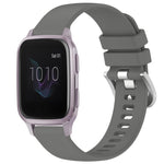 Liquid Glossy Silver Buckle Silicone Watch Band, For Garmin Active5, For Garmin VivoMove Trend, For Garmin Venu SQ2, For Garmin Venu / Venu SQ