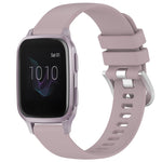 Liquid Glossy Silver Buckle Silicone Watch Band, For Garmin Active5, For Garmin VivoMove Trend, For Garmin Venu SQ2, For Garmin Venu / Venu SQ