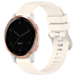 Liquid Glossy Silver Buckle Silicone Watch Band, For Garmin Vivoactive 4S, For Garmin Vivomove 3S