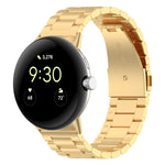 Three Bead Stainless Steel Metal Watch Band, For Google Pixel Watch 4 / 3 / 2 / 1 41mm