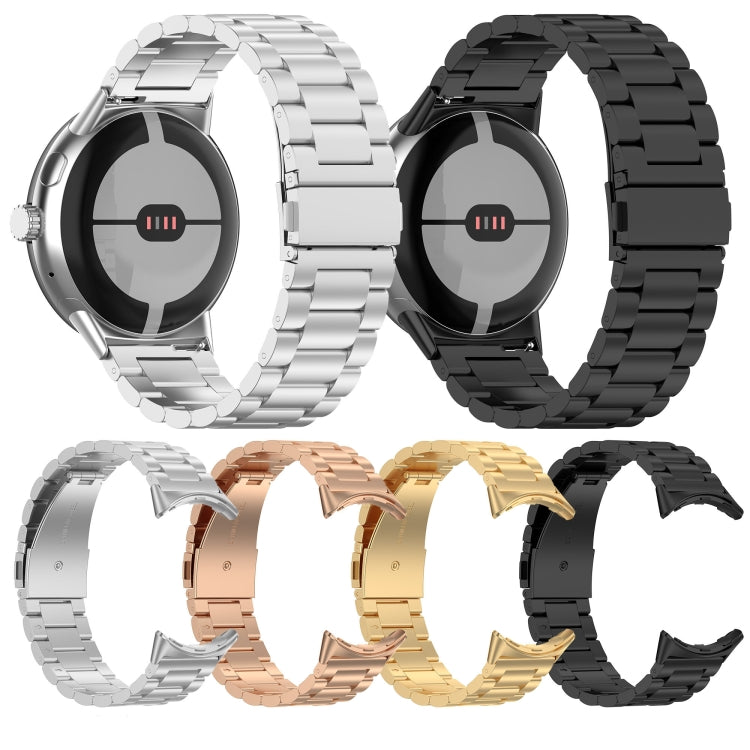 Three Bead Stainless Steel Metal Watch Band, For Google Pixel Watch 4 / 3 / 2 / 1 41mm