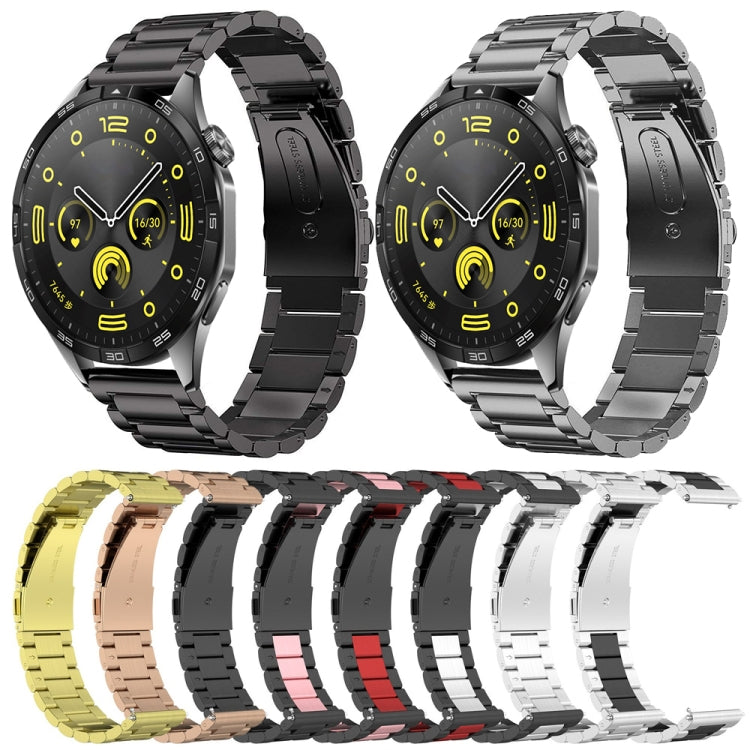 Three Bead Stainless Steel Metal Watch Band, For Huawei Watch GT4 46mm