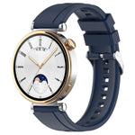 Official Steps Style Silver Buckle Silicone Watch Band, For Huawei Watch GT4 46mm, For Huawei Watch GT4 41mm