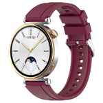 Official Steps Style Silver Buckle Silicone Watch Band, For Huawei Watch GT4 46mm, For Huawei Watch GT4 41mm
