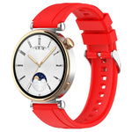 Official Steps Style Silver Buckle Silicone Watch Band, For Huawei Watch GT4 46mm, For Huawei Watch GT4 41mm