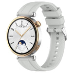 Official Steps Style Silver Buckle Silicone Watch Band, For Huawei Watch GT4 46mm, For Huawei Watch GT4 41mm