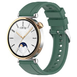 Official Steps Style Silver Buckle Silicone Watch Band, For Huawei Watch GT4 46mm, For Huawei Watch GT4 41mm
