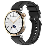 Official Steps Style Silver Buckle Silicone Watch Band, For Huawei Watch GT4 46mm, For Huawei Watch GT4 41mm