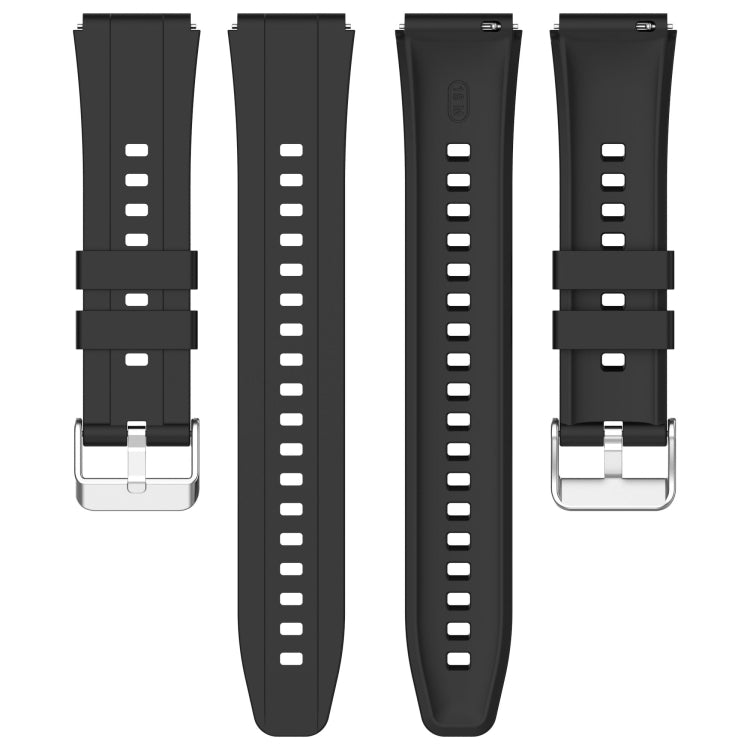 Official Steps Style Silver Buckle Silicone Watch Band, For Huawei Watch GT4 46mm, For Huawei Watch GT4 41mm
