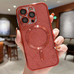 Glitter Electroplating MagSafe TPU Phone Case, For iPhone 16 Pro, For iPhone 16 Plus, For iPhone 16, For iPhone 15 Pro Max, For iPhone 15 Pro, For iPhone 15 Plus