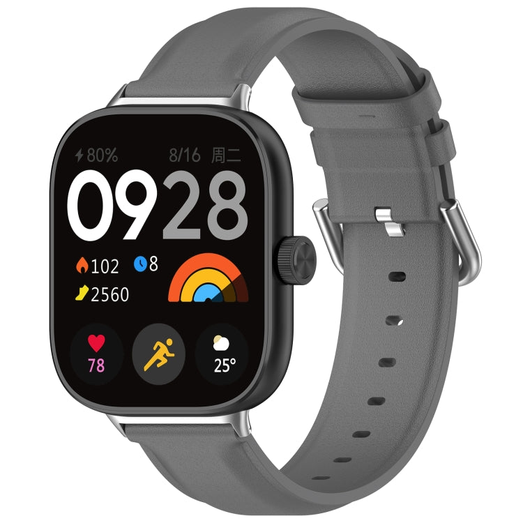 Round Tail Top Layer Leather Watch Band, For Xiaomi Band 10 Pro / Band 9 Pro / Band 8 Pro, For Redmi Watch 6 / Watch 5 / Watch 4