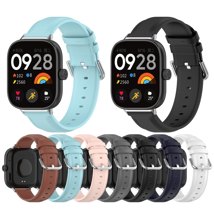 Round Tail Top Layer Leather Watch Band, For Xiaomi Band 10 Pro / Band 9 Pro / Band 8 Pro, For Redmi Watch 6 / Watch 5 / Watch 4
