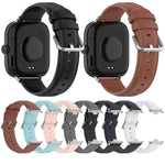 Round Tail Top Layer Leather Watch Band, For Xiaomi Band 10 Pro / Band 9 Pro / Band 8 Pro, For Redmi Watch 6 / Watch 5 / Watch 4