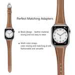 Plain Leather Butterfly Buckle Watch Band, For Apple Watch SE 2023 44mm, For Apple Watch SE 2023 40mm, For Apple Watch Ultra 2 49mm, For Apple Watch Series 9 45mm