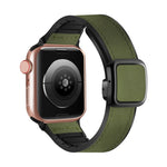 Fold Magnetic Square Buckle PU Silicone Watch Band, For Apple Watch SE 2022 40mm, For Apple Watch SE 2022 44mm, Fro Apple Watch Series 7 41mm, For Apple Watch Series 7 45mm