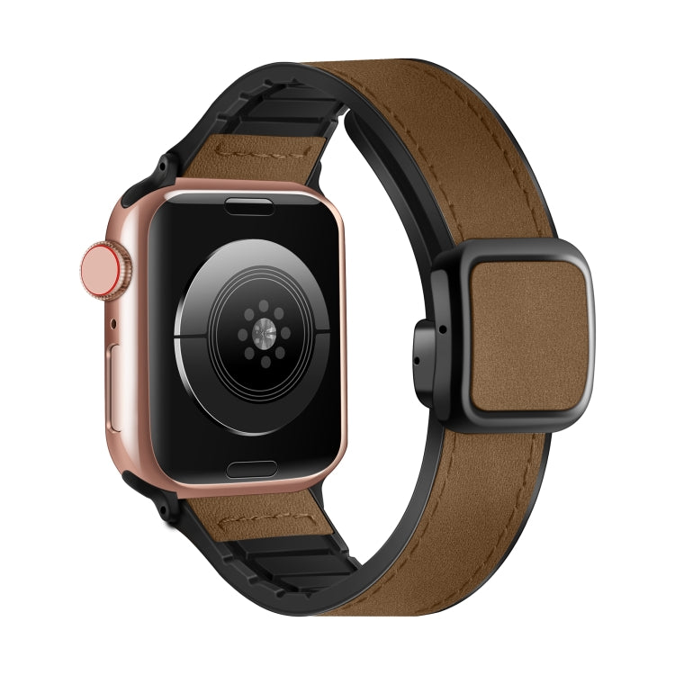 Fold Magnetic Square Buckle PU Silicone Watch Band, For Apple Watch SE 2022 40mm, For Apple Watch SE 2022 44mm, Fro Apple Watch Series 7 41mm, For Apple Watch Series 7 45mm
