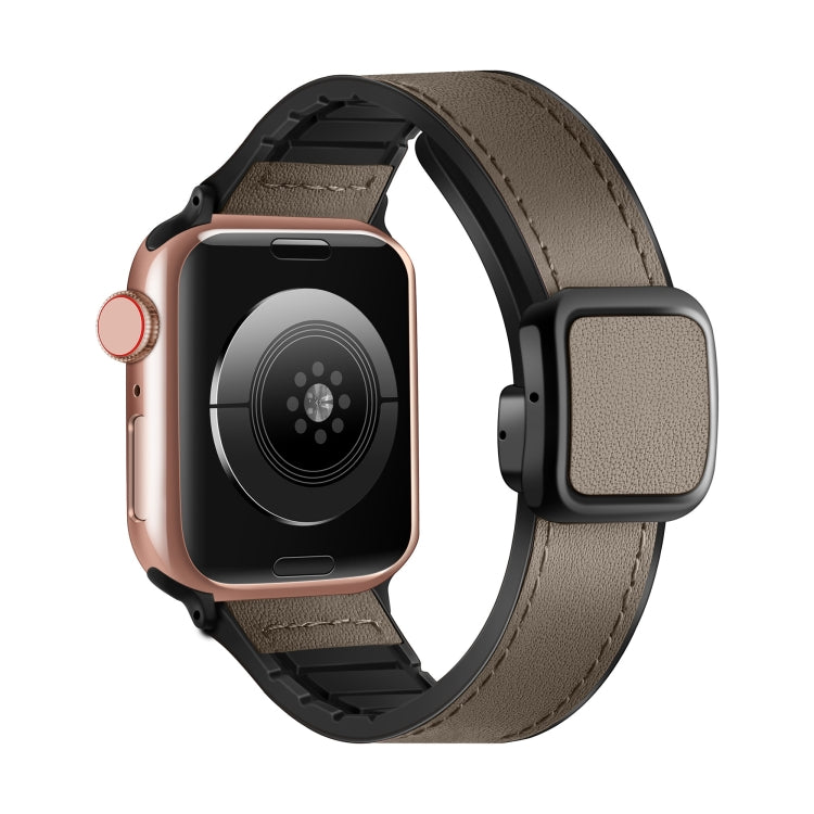 Fold Magnetic Square Buckle PU Silicone Watch Band, For Apple Watch SE 2022 40mm, For Apple Watch SE 2022 44mm, Fro Apple Watch Series 7 41mm, For Apple Watch Series 7 45mm