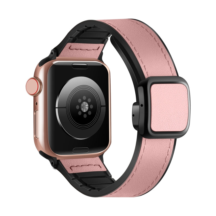 Fold Magnetic Square Buckle PU Silicone Watch Band, For Apple Watch SE 2022 40mm, For Apple Watch SE 2022 44mm, Fro Apple Watch Series 7 41mm, For Apple Watch Series 7 45mm