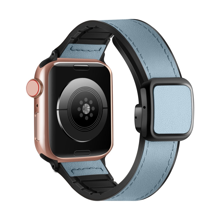 Fold Magnetic Square Buckle PU Silicone Watch Band, For Apple Watch SE 2022 40mm, For Apple Watch SE 2022 44mm, Fro Apple Watch Series 7 41mm, For Apple Watch Series 7 45mm