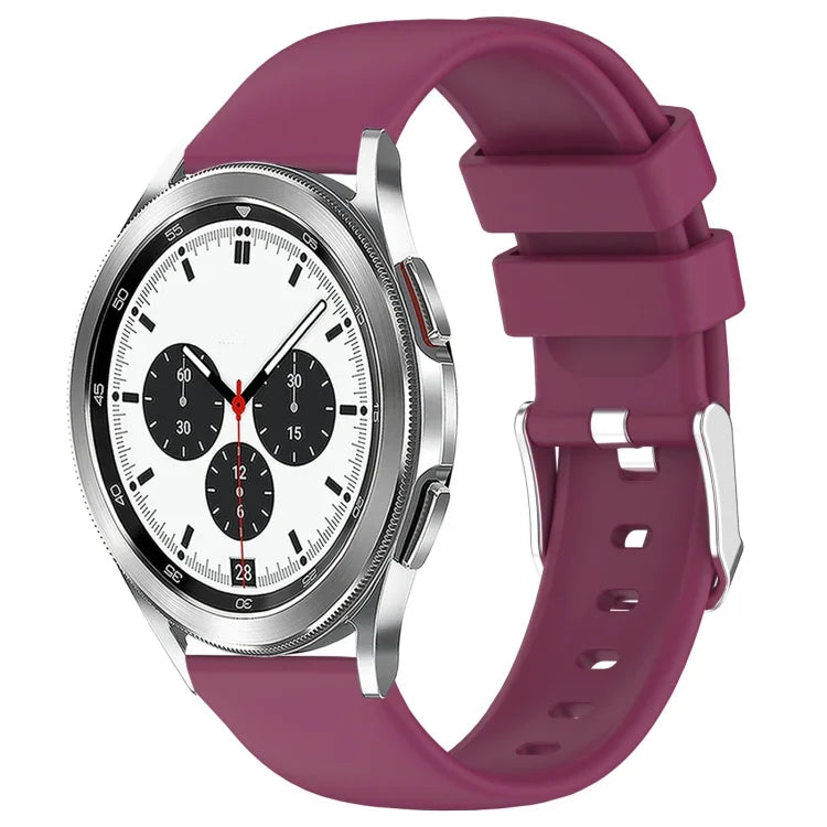 20mm Smooth Solid Color Silicone Watch Band, For Samsung  Galaxy Watch 4 Classic 42mm, For Samsung Galaxy Watch Active 2 44mm, For Samsung Galaxy Watch Active 2 40mm, For Samsung Galaxy Watch 42mm