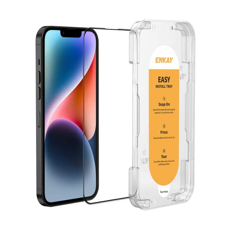 ENKAY Easy Install High Alumina Silicon Full Glass Film, For iPhone 17e / 16e / 14 / 13 / 13 Pro, For iPhone 17 Pro Max, For iPhone 17 Pro, For iPhone 17, For iPhone Air, For iPhone 16 Pro Max, For iPhone 16 Pro, For iPhone 16 Plus, For iPhone 16      ...