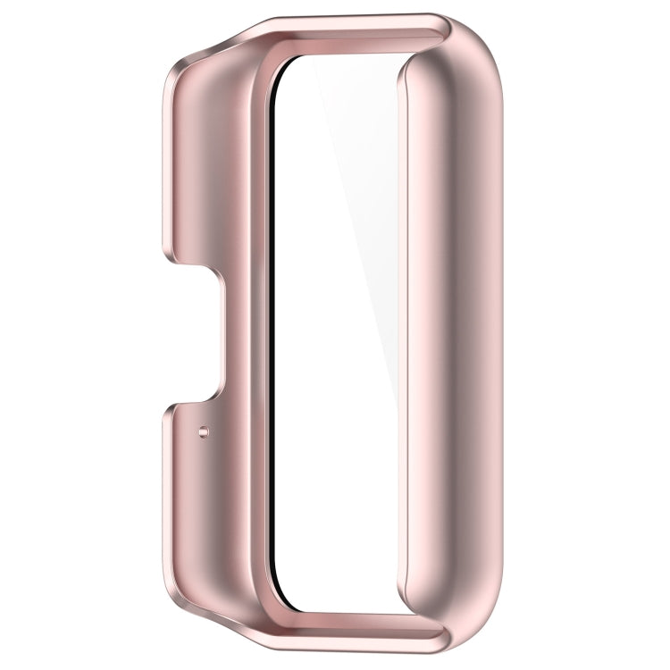 For Samsung Galaxy Fit 3 SM-R390 PC + Tempered Glass Film Integrated Watch Protective Case, Pink, Silver, Midnight Blue, Green, Black, Sakura Pink, Ink Blue, Pine Green, Ivory White, Transparent, Bright Black