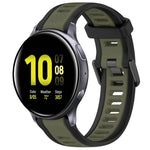 20mm Two Color Textured Silicone Watch Band, For Samsung  Galaxy Watch 4 Classic 42mm, For Samsung Galaxy Watch Active 2 44mm, For Samsung Galaxy Watch Active 2 40mm, For Samsung Galaxy Watch 42mm