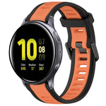 20mm Two Color Textured Silicone Watch Band, For Samsung  Galaxy Watch 4 Classic 42mm, For Samsung Galaxy Watch Active 2 44mm, For Samsung Galaxy Watch Active 2 40mm, For Samsung Galaxy Watch 42mm