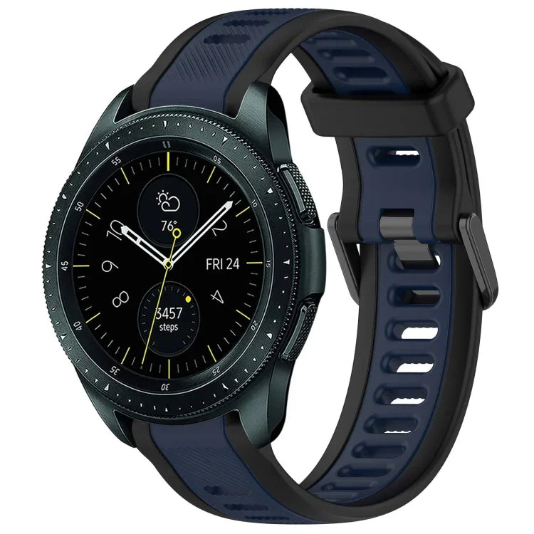 20mm Two Color Textured Silicone Watch Band, For Samsung  Galaxy Watch 4 Classic 42mm, For Samsung Galaxy Watch Active 2 44mm, For Samsung Galaxy Watch Active 2 40mm, For Samsung Galaxy Watch 42mm