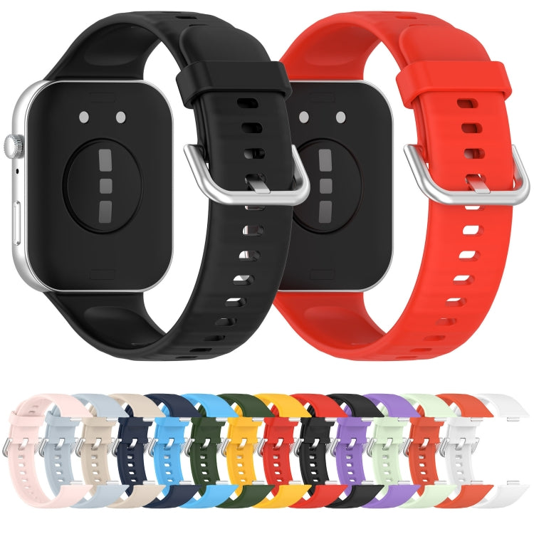 Silver Buckle Silicone Sports Watch Band, For Huawei Watch Fit4 / Fit4 Pro / Fit3
