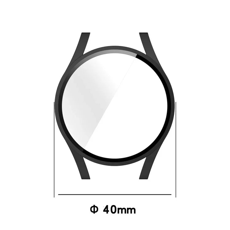 For Samsung Galaxy Watch FE 40mm PC + Tempered Glass Film Integrated Watch Protective Case
