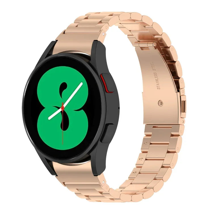 Three Bead Stainless Steel Metal Watch Strap, For Samsung Galaxy Watch Ultra 47mm / Ultra 2025, For Samsung Galaxy Watch FE 40mm, For Samsung Galaxy Watch 7 40 / 44mm