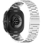 For Galaxy Watch Ultra2 2026 / 2025 / 1 2024 Three Beads Stainless Steel Metal Watch Band, Silver, Black, Gold, Rose Gold