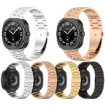 For Galaxy Watch Ultra2 2026 / 2025 / 1 2024 Three Beads Stainless Steel Metal Watch Band, Silver, Black, Gold, Rose Gold