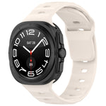 For Samsung Galaxy Watch Ultra 47mm Solid Color Reverse Buckle Silicone Watch Band, Black, White, Blue, Yellow, Light Gray, Dark Green, Cyan, Dark Blue, Starlight, Pink