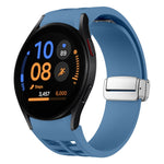 Richard Magnetic Folding Silver Buckle Silicone Watch Band, For Samsung Galaxy Watch FE 40mm, For Sansung Galaxy Watch 5 Pro Golf Edition, For Samsung Galaxy Watch 5 Golf Edition
