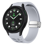 Richard Magnetic Folding Silver Buckle Silicone Watch Band, For Samsung Galaxy Watch FE 40mm, For Sansung Galaxy Watch 5 Pro Golf Edition, For Samsung Galaxy Watch 5 Golf Edition