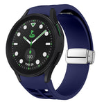 Richard Magnetic Folding Silver Buckle Silicone Watch Band, For Samsung Galaxy Watch FE 40mm, For Sansung Galaxy Watch 5 Pro Golf Edition, For Samsung Galaxy Watch 5 Golf Edition